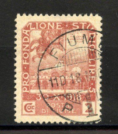 1919 - FIUME - LOTTO/39881 - 2C.+5c. ROSA BRUNO PLEBISCITO - USATO