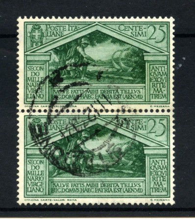 1930 - REGNO - LOTTO/43377 - 25 CENT. BIMILLENARIO DI VIRGILIO - COPPIA USATI