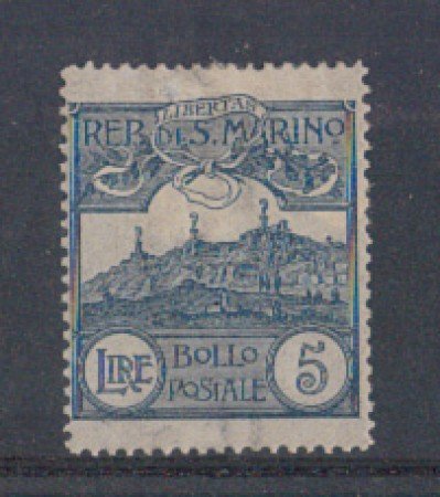 1903 - LOTTO/5645 - S. MARINO - 5 LIRE ARDESIA LING.