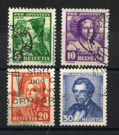 1935 - LOTTO/39355 - SVIZZERA - PRO JUVENTUTE 4v. - USATI