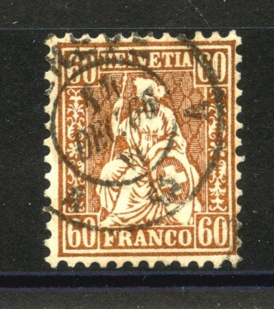 1862 - SVIZZERA - LOTTO/40613 - 60 CENT. BRONZO - USATO