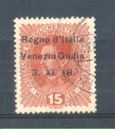 1918 - LOTTO/VNG6U - VENEZIA GIULIA - 15h. ROSSO BRUNO USATO