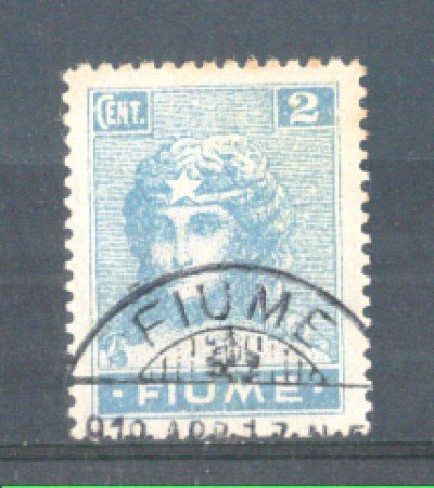 1919 - LOTTO/FIU32U - FIUME - 2c. CELESTE USATO
