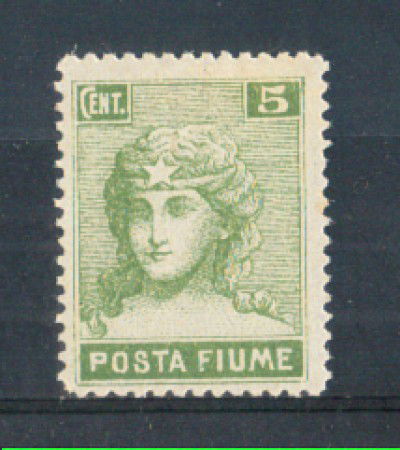 1919 - LOTTO/FIU61L - FIUME - 5c. VERDE GIALLO LING.