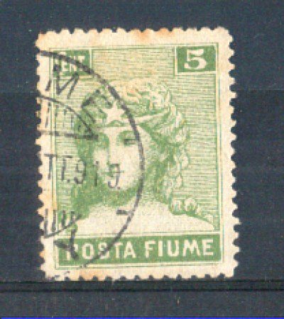 1919 - LOTTO/FIU61U - FIUME - 5c. VERDE USATO