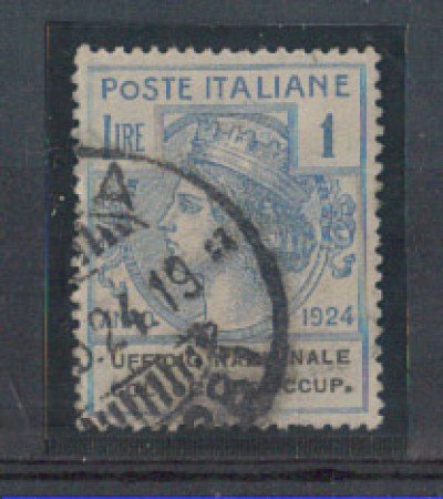 1924 - LOTTO/REGSS67UA - REGNO - 1 LIRA UFF. COLL. DISOCCUPATI -
