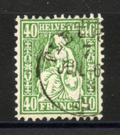 1862 - SVIZZERA - LOTTO/40612 - 40 CENT. VERDE - USATO