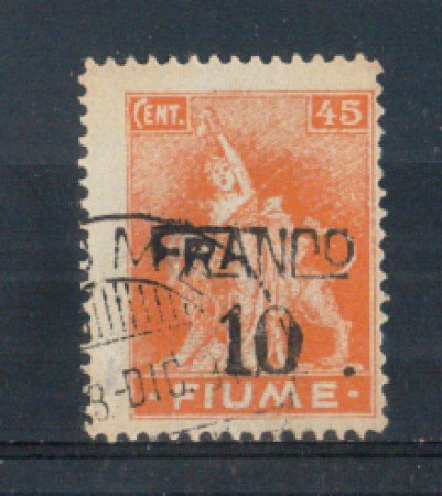 1919 - LOTTO/FIU79U - FIUME - 10c. SU 45c. ARANCIO USATO