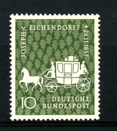 1957 - GERMANIA FEDERALE - 10p.  VON EICHENDORFF - NUOVO - LOTTO/30821