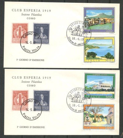 1989 - REPUBBLICA - LOTTO/39097 - TURISTICA 4v. - 2 BUSTE FDC