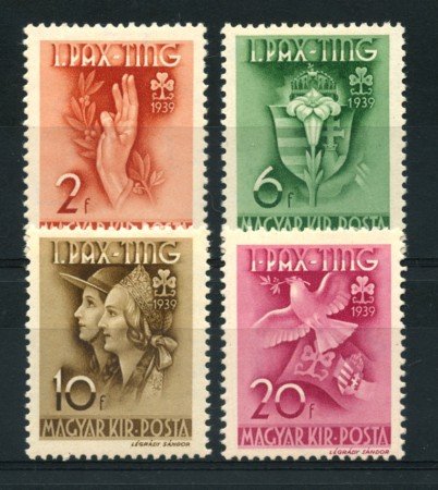 1939 - LOTTO/13825 - UNGHERIA - SCOUTS FEMMINILE 4v. - LING.