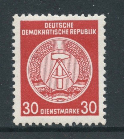 1954 - GERMANIA DDR - SERVIZIO - 30p. ROSSO BRUNO STEMMA - NUOVO - LOTTO/28655