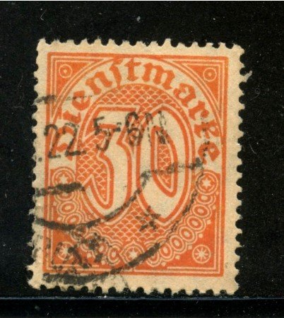 1920/21 - GERMANIA REICH SERVIZI - 30p. ARANCIO - USATO - LOTTO/29242