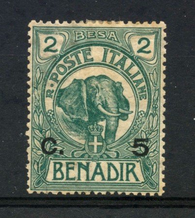 1906 - SOMALIA - 5 cent. SU 2 BESA VERDE - LINGUELLATO - LOTTO/30063