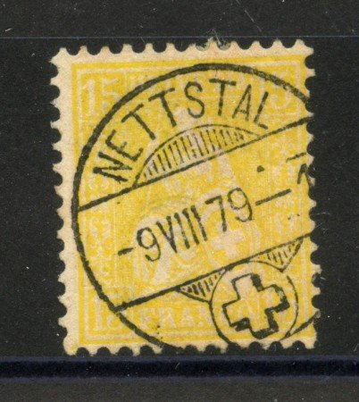 1867/78 - SVIZZERA - LOTTO/40616 -  15 CENT. GIALLO - USATO