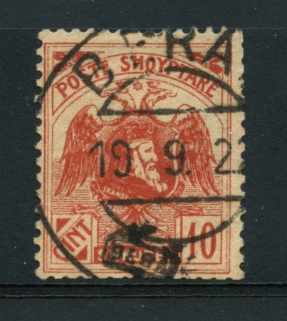 1921 - LOTTO/18729 - ALBANIA - 10q. ROSSO - USATO