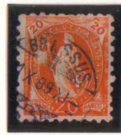 1888 - LOTTO/2034A -  SVIZZERA - 20c. ARANCIO - USATO