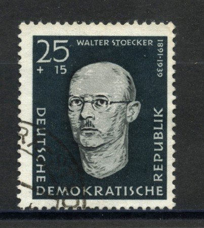 1958 - GERMANIA DDR - 25+15p. WALTER STOECKER - USATO - LOTTO/36151