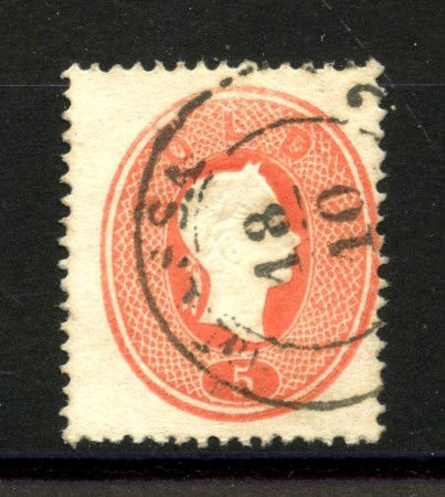 1861 - LOMBARDO VENETO - LOTTO/40195 - 5 SOLDI ROSSO - USATO