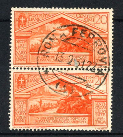 1930 - REGNO - LOTTO/43376 - 20 CENT. BIMILLENARIO DI VIRGILIO - COPPIA USATI