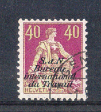 1924 - LOTTO/3110U - SVIZZERA - 40c. BUREAU INTERNATIONAL DU TRAVAIL - USATO