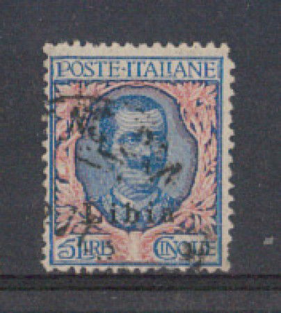 LIBIA - 1912 - LOTTO/710 - 5 LIRE FLOREALE - USATO