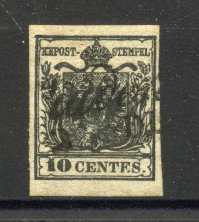 1854/55 - LOMBARDO VENETO - LOTTO/40486 - 10 Centesimi NERO CARBONE - USATO
