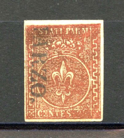1855 - DUCATO DI PARMA - LOTTO/40241 - 25 cent. BRUNO ROSSO - USATO