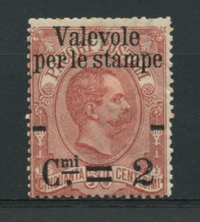 1890 - LOTTO/12738 - REGNO - 2c. su 50c. VALEVOLE PER LE STAMPE - LING.