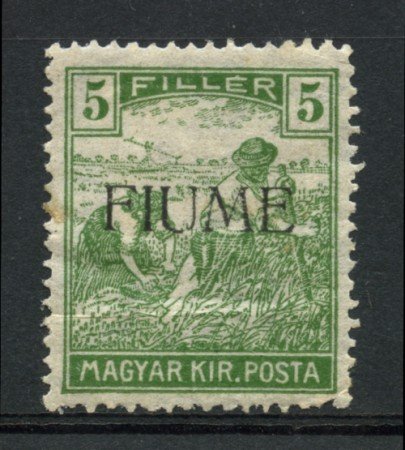 1918 - LOTTO/13297 - FIUME - 5f. VERDE - LING.