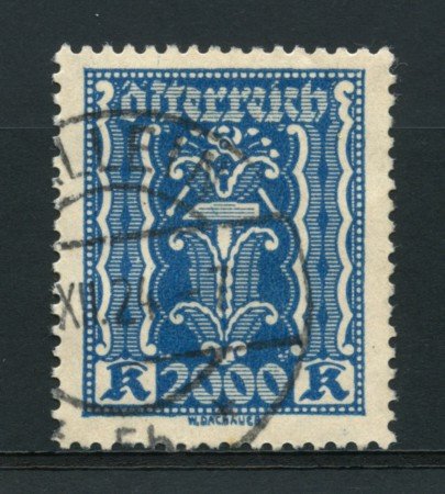 1923/24 - LOTTO/14249 - AUSTRIA - 2000 Kr. AZZURRO - USATO
