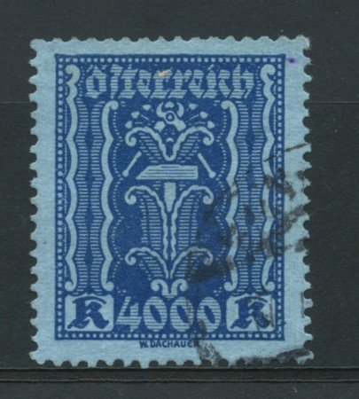 1923/24 - LOTTO/14259 - AUSTRIA - 4000 Kr. OLTREMARE - USATO
