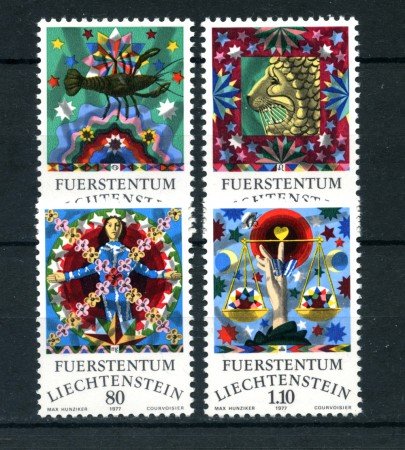 1977 - LOTTO/23510 - LIECHTENSTEIN - SEGNI ZODIACO 4v. - NUOVI