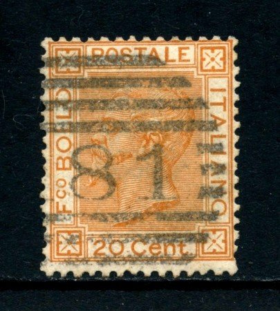 1877 - REGNO - 20 cent. OCRA ARANCIO VITTORIO EMANUELE II° - USATO - LOTTO/26413