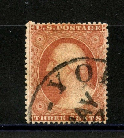 1857/61 - STATI UNITI - LOTTO/40806 - 3 Cent. ROSSO OPACO - USATO