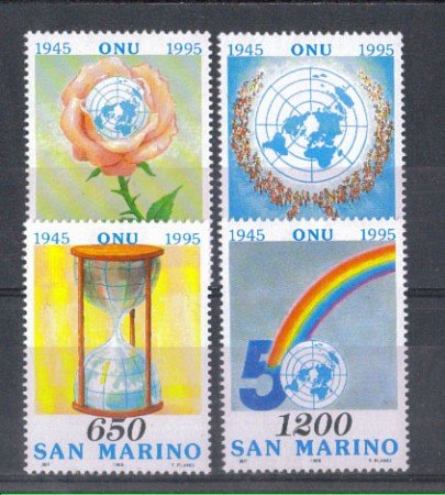 1995 - LOTTO/8153 - SAN MARINO - ANNIVERSARIO ONU 4v. - NUOVI