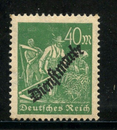 1923 - GERMANIA REICH SERVIZI - 40m. VERDE  SOPRASTAMPATO - NUOVO - LOTTO/29269