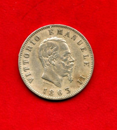 1863 - REGNO - LOTTO/M42501 - 1 LIRA ARGENTO VITTORIO EMANUELE II°