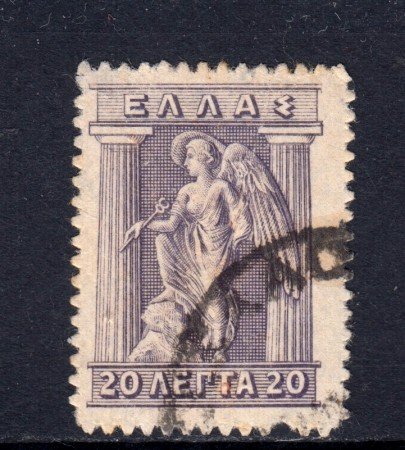 1911/21 - GRECIA - 20l. GRIGIO-VIOLETTO  IRIS - USATO - LOTTO/32313