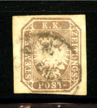 1863 - LOMBARDO VENETO - LOTTO/40206 - 1,05 SOLDI BRUNO GRIGIASTRO - PER GIORNALI - USATO