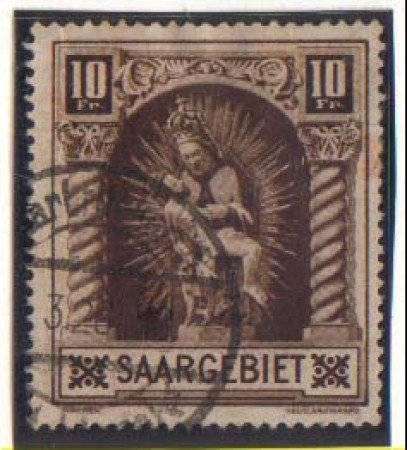 1925 - LOTTO/3060  -SARRE - 10 Fr. MADONNA - USATO