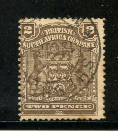 1898/908 - SUD AFRICA INGLESE 2p. BRUNO  STEMMA - USATO - LOTTO/29100