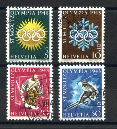 1948 - LOTTO/39387 - SVIZZERA - OILIMPIADI DI ST. MORITZ 4v. - USATI