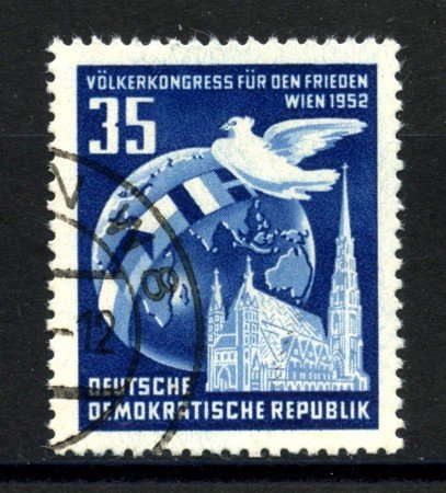 1952 - GERMANIA DDR - 35p. CONGRESSO POPOLI DI PACE - USATO - LOTTO/36082