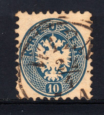 1863/64 - LOTTO/14130 - AUSTRIA - 10 Kr.AZZURRO - USATO