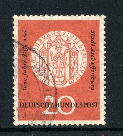 1957 - GERMANIA FEDERALE - 20p. CITTA' DI ASCHAFFENBURG - USATO - LOTTO/30810U