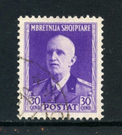 1939/40 - ALBANIA ITALIANA - 30q. RE VITTORIO EMANUELE - USATO - LOTTO/29603