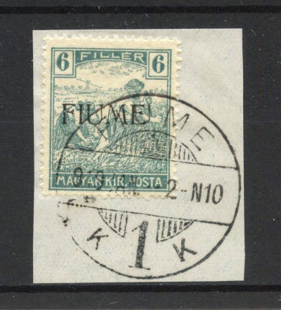 1918 - FIUME - LOTTO/42303 - 6 FILLER  VERDE USATO SU FRAMMENTO