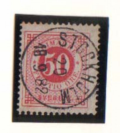 1872 - LOTTO/SVE24IU  - SVEZIA - 50o. ROSA - USATO
