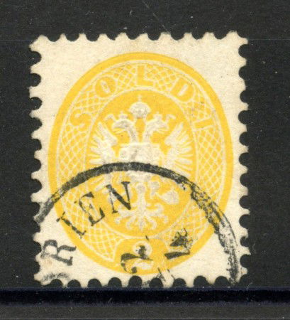 1864 - LOMBARDO VENETO - LOTTO/40994 - 2 SOLDI GIALLO - USATO IN AUSTRIA - 